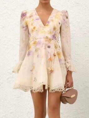 Zimmerman Oleander Floral Crinkled Slouch Dress